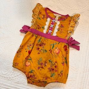 Matilda Jane Romper - mustard and pink - 18-24 month